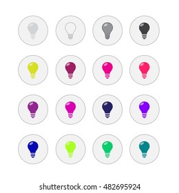 Light bulbs. Bulb icon set