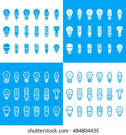 Light bulbs. Bulb icon set