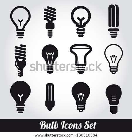 Light bulbs. Bulb icon set