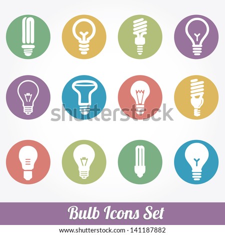 Light bulbs. Bulb icon set