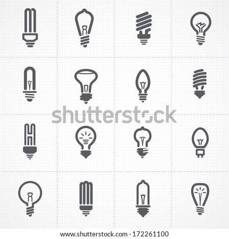 Light bulbs. Bulb icon set