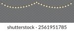 Light bulbs. Christmas String Lights. Vector clipart isolated on a transparent background.