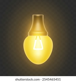 Light bulbs. Christmas String Lights. Vector clipart isolated on a transparent background.