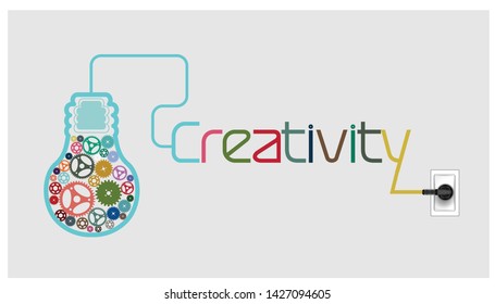 light bulbs cog  - Creativity modern design.
