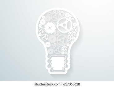 Light bulbs cog, Modern design Idea and Concept Vector,business illustration.