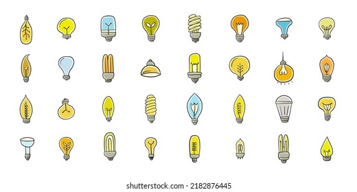 Light bulbs collection. Modern and retro set for your design