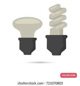 Light bulbs color flat icon