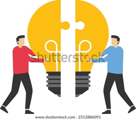 Light bulbs and cooperation in business work, Vector illustration design