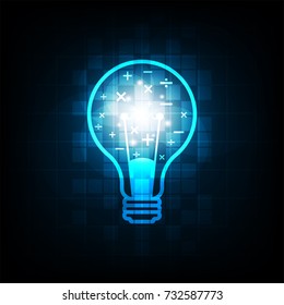 Light bulbs in creative ideas and intelligence.