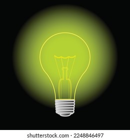 Light bulbs design on black background. Vector Illustration.
