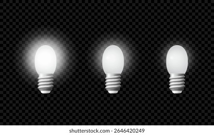 Lâmpadas com diferentes intensidades luminosas.