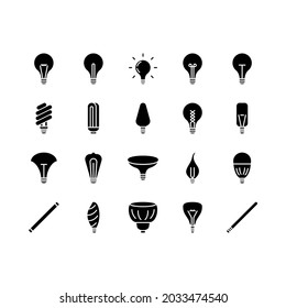 Light bulbs flat line icons set. Light bulbs and lamp, idea or innovation symbols. Simple flat vector illustration for clinic, web site or mobile app.