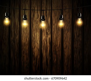 light bulbs with glowing light