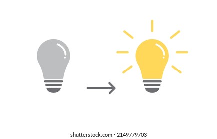 light bulbs and glowing bulb. idea and inspiration concept. Energy and thinking symbol. Vector illustration