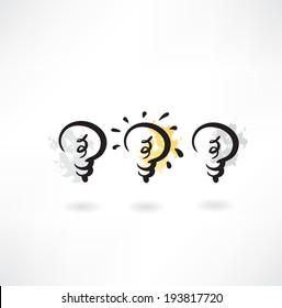 light bulbs grunge icon