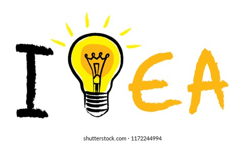 Light Bulbs hand drawn. Idea concept illustration.