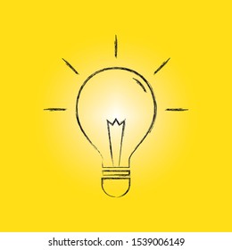 Light Bulbs hand drawn. Idea concept illustration. Vector.