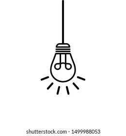 light bulbs hang on a white background. icon vector illustration