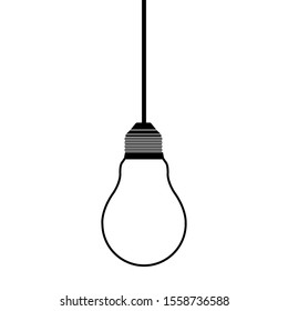 light bulbs hang on a white background. icon vector illustration