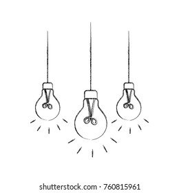 light bulbs hanging from the ceiling