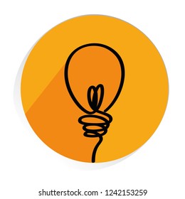 Light bulbs icon with concept of idea. Vector on white background. Contour line.