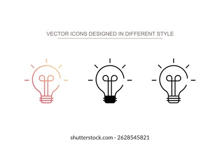 Glühbirnen-Symboldesign mit weißem Hintergrund - Stockgrafik