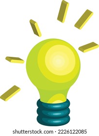 light bulbs and ideas illustration in 3D isometric style isolated on background