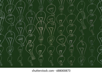 light bulbs illustrations background abstract, hand drawn. Idea conceptual. Vector graphic.