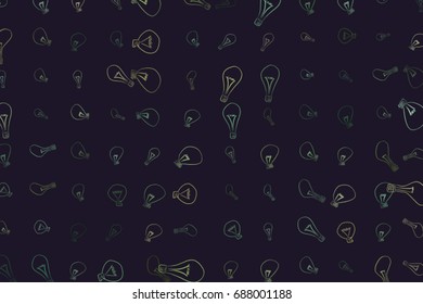 Light bulbs illustrations background abstract, hand drawn. Idea conceptual. Vector graphic.