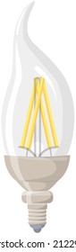 Light bulbs and lamps. Electric LEDs and incandescent lamps or energy-saving lighting fixtures. Light bulbs with different base shapes. Electrical appliances for creating interior light