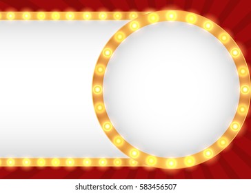 Light bulbs marquee frames background