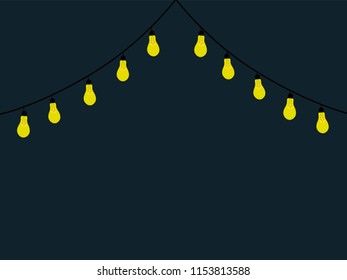 Light bulbs in Night Time Party Free Hand Drawn Vector