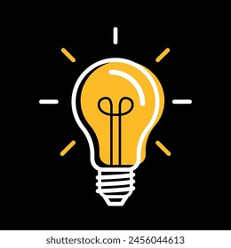 Light bulbs on black background