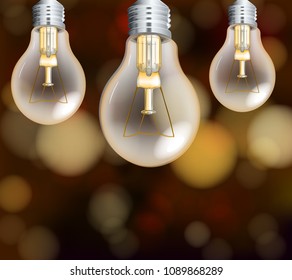 Light Bulbs on Blur Background illustration