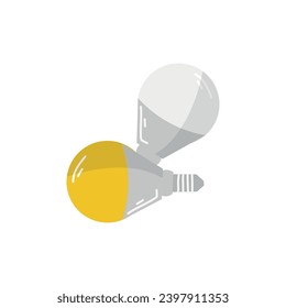Light bulbs on white background