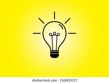 Light Bulbs on yellow background. Idea concept illustration.