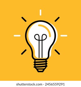 Light bulbs on yellow background