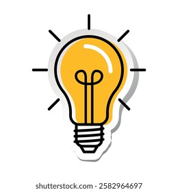 Light bulbs on yellow background