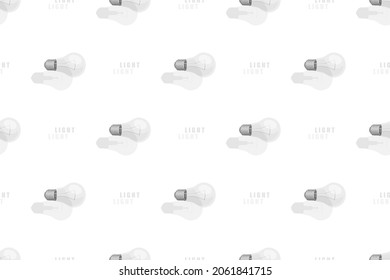 Light bulbs seamless pattern. Background on the theme of light bulbs and lighting.