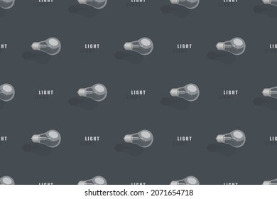 Light bulbs seamless pattern. Background on the theme of light bulbs and lighting.