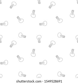 Light bulbs: simple drawn seamless pattern. Vector graphic. Transparent swatch