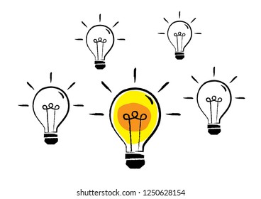 Light Bulbs vector. Idea concept illustration.