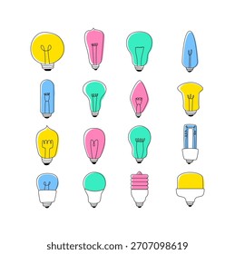 Conjunto de Ilustración vectorial de bombillas