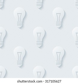 Light bulbs wallpaper. 3d seamless background. Vector EPS10.