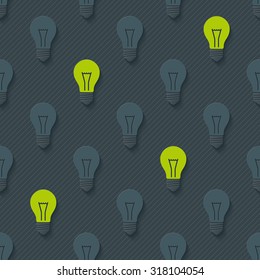 Light bulbs wallpaper. 3d seamless background. Vector EPS10.