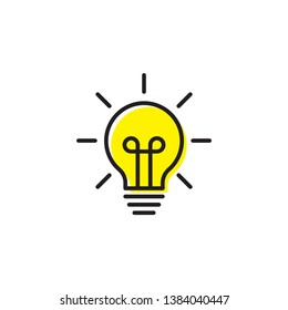 light bulp lamp idea energy symbol icon vector isolated on white