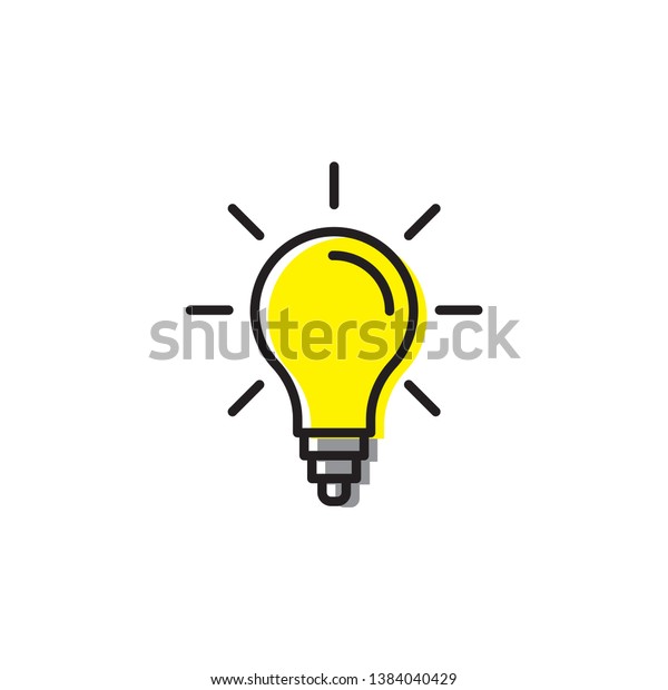 Leuchtstofflampe Idee Energie Symbol Symbol Vektorgrafik Stock Vektorgrafik Lizenzfrei