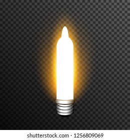 Light bulp relistic decoration vector transparent