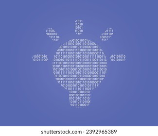 light burb with idea or technology innovation with code number inside