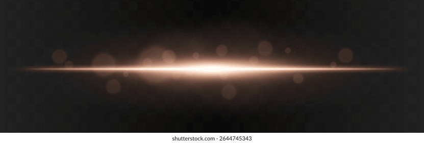 Light burst. Blue horizontal glow with radial flare and soft particles on dark transparent background, suitable for tech or sci-fi visuals.